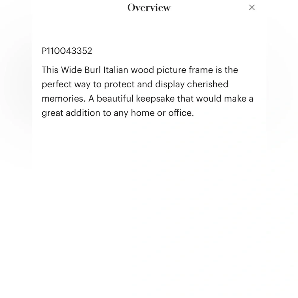 Tizo Burl Wood Frame 5x7 Italian Handcrafted Photo Frame New Box
